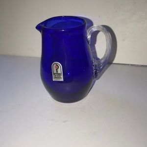 Vintage Pilgrim Glass Cobalt Blue Mini Pitcher